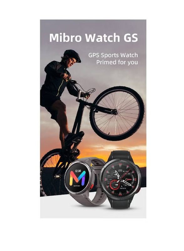Mibro GS 1.43'' AMOLED HD Display Sports Smartwatch with GPS, 24-day Ultra-long Battery Life, 70 Sports Modes, Black