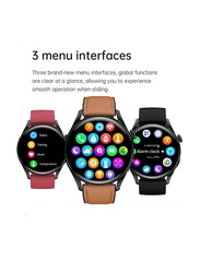 LW 46mm HD Screen Sports Smartwatch with Bluetooth Calling, Heart Rate & Body Temperature Monitoring for Android iPhone, Black