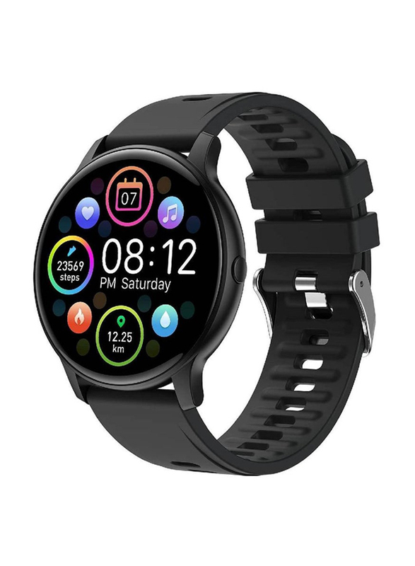 HD Touch Screen Smartwatch for Android iOS Phones with 24 Sports Activity Tracker, Sleep, Heart Rate Monitor, Black