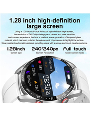 LW 46mm Smartwatch with Bluetooth Voice Call, HD Full Touching Screen, Smart Reminder, Heart Rate Sleep Monitor & IP67 Waterproof, Silver