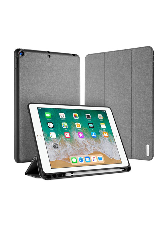 

Dux Ducis Apple iPad 9.7 2017/2018 Protective Flip Cover with Pen Slot Tablet Case Cover, Grey