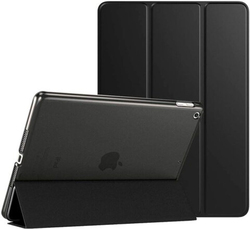 Apple iPad 10.2-inch 8th/7th Gen 2020/2019 Slim Translucent Frosted Protective Smart Tablet Flip Case Cover, Black