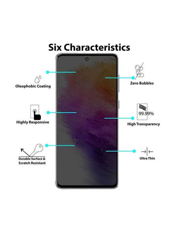 Samsung A13 5G Anti Scratch Bubble Free Privacy Tempered Glass Screen Protector, Black