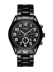 Curren Analog Chronograph Watch for Men with Stainless Steel Band, Water Resistant, 8050, Black