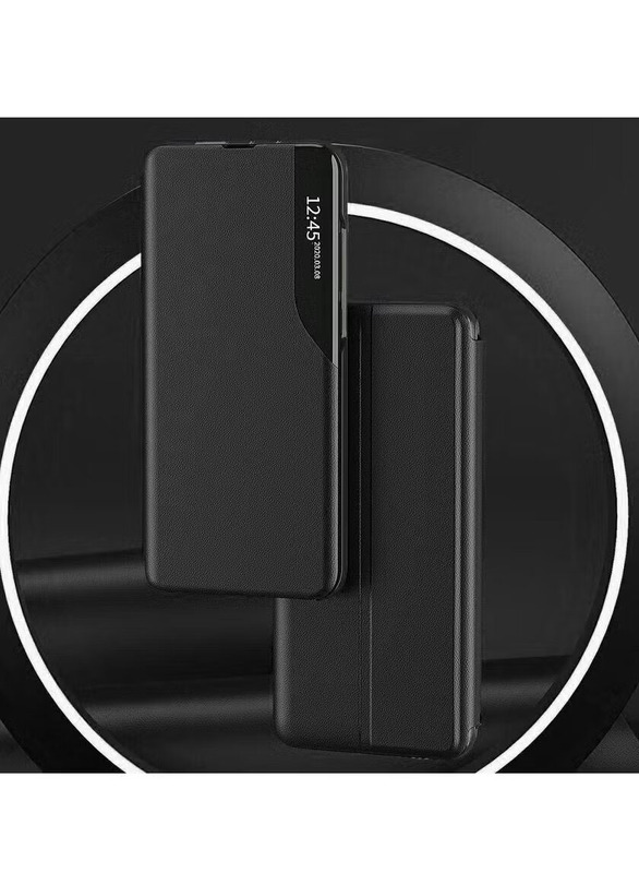OPPO Find X6 Protective Smart View Flip Mobile Phone Case Cover, Black