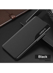 Case Me Protective Windows Smart View Flip Foldable Kickstand Case Cover for Oppo Reno 8 T 5G, Black