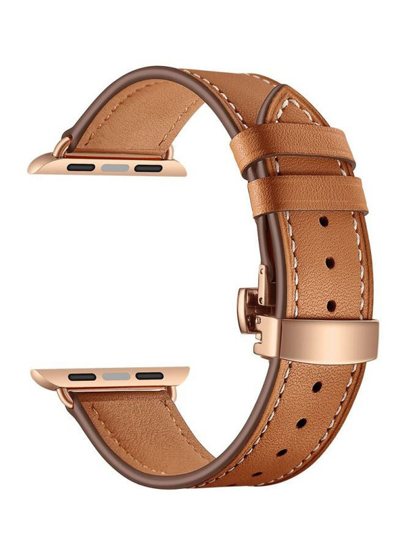 Mifan Leather Replacement Band for Apple Smart Watch Series 1/2/3/4, Brown