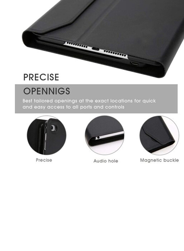 Ntech Wireless Rechargeable Detachable Bluetooth English Keyboard with Case, Flip Stand & Auto Sleep/Wake for iPad Mini 4, Black