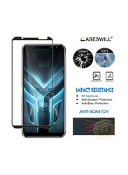 Asus Rog Phone 5s Full Coverage Anti-Scratch Tempered Glass Screen Protector, Clear/Black