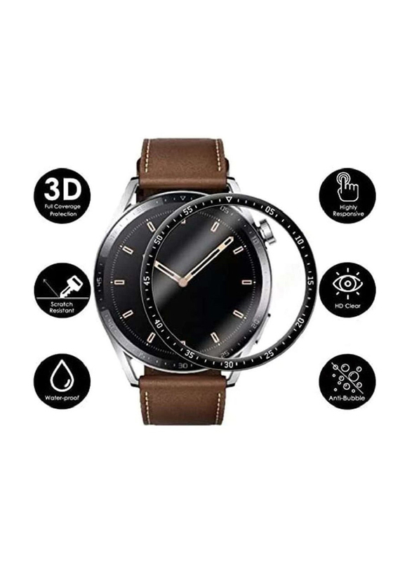 Tempered Glass Screen Protector for Huawei Watch GT3 Pro 46mm, Clear/Black