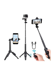 K20 Integrated Tripod Bluetooth 4.0 Wireless Selfie Stick for Smart Phone, Black