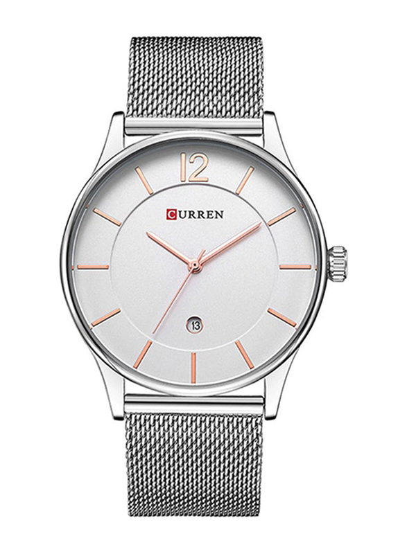 Curren Analog Watch for Men with Stainless Steel Band, Water Resistant, 8231, Silver-Silver