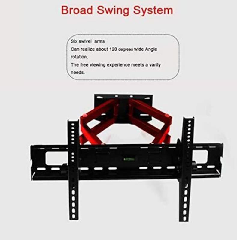 Ntech Swivel Tilt Dual Arm Full Motion TV Wall Mount for 36 to 70-inch TVs, Black