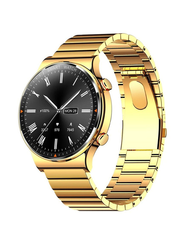 Haino Teko Germany Full Touch Screen Stainless Steel Bluetooth Call IP68 Waterproof Smartwatch, Gold