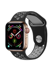 Sport Replacement Wrist Strap Band for Apple Watch 42/44mm, Black/Gold