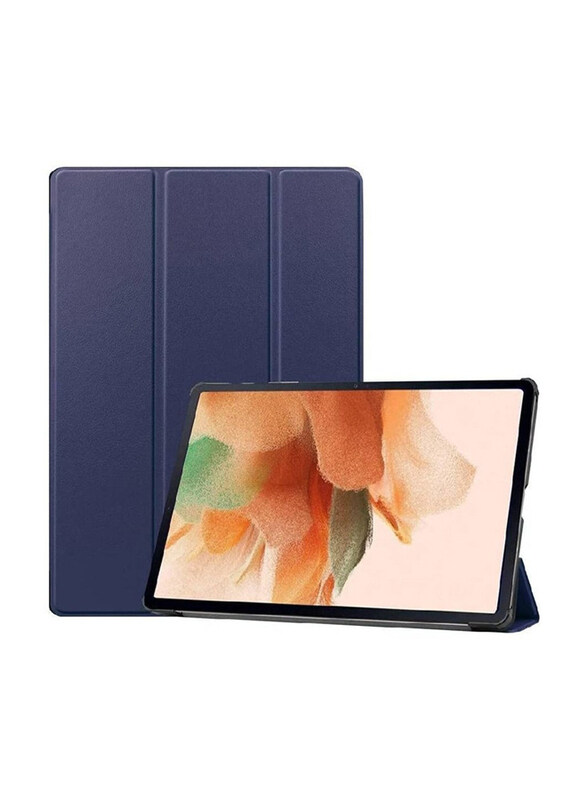 

Dux Ducis Samsung Galaxy Tab S7 FE/S7 Plus Protective Smart Slim Stand Hard Flip Tablet Case Cover with Screen Protector & Pen Slot, Blue