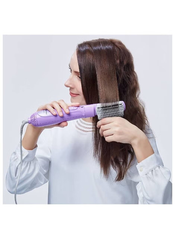 XiuWoo 4-In-1 New Electric Hair Dryer Styler Blow Brush, Purple