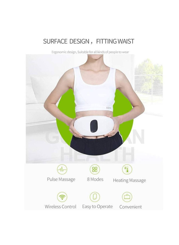 XiuWoo Heating Massage Back Wrap Heated Massage Pad with Adjustable Belt for Pain Relief, Green/White