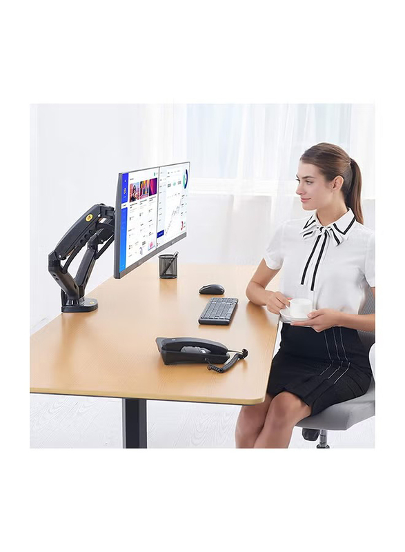 NB North Bayou Dual Monitor Desk Mount Stand Full Motion Swivel Computer Monitor Arm for Two Screens 17-27 Inch with 4.4 roughly 19.8lbs, Black