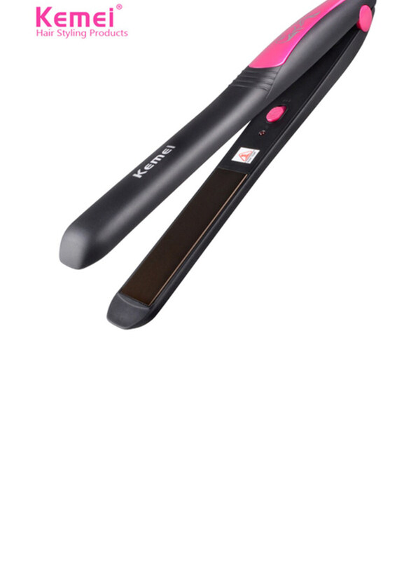 

Kemei Flat Iron Aluminium Alloy Straightener Hair Straightening Iron Hairstyling Tool for Travel & Daily Use, 25W, Multicolour