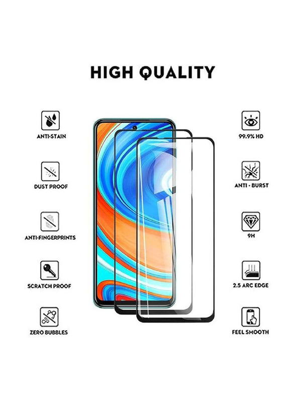 Xiaomi Redmi Note 9s Tempered Glass Screen Protector, 2 Pieces, Clear