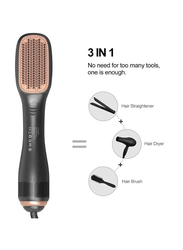 Arabest Styler Volumizer 3 in 1 Brush Salon Styler for Straightening Negative Ion Hair Dryer, Grey