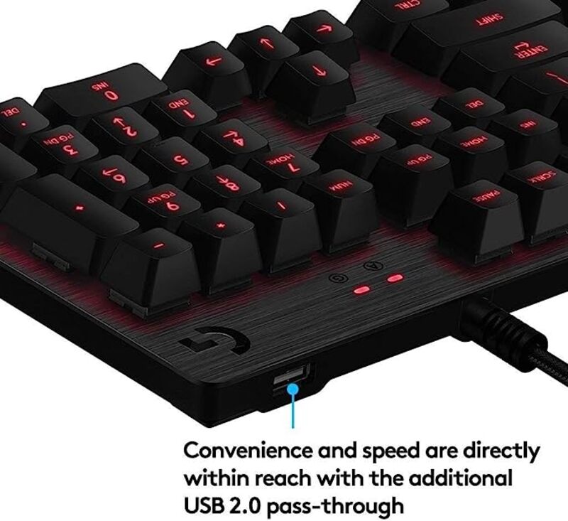 Logitech G413 Backlit Mechanical Gaming Keyboard with USB Passthrough Carbon