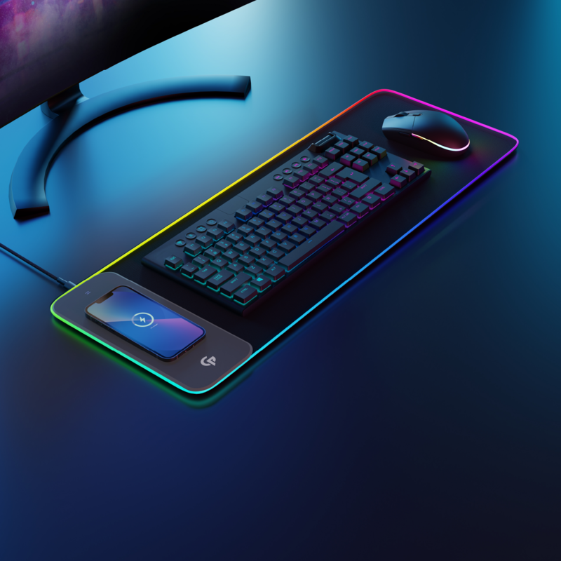 Gaming RGB Mouse Pad with Wireless Charger