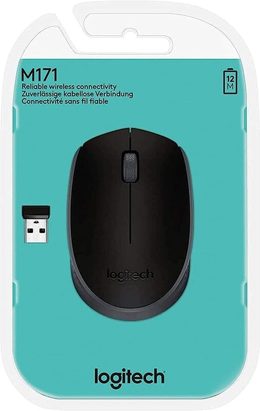 Logitech M171 Wireless Mouse 2.4 Ghz wireless Wireless range, Black