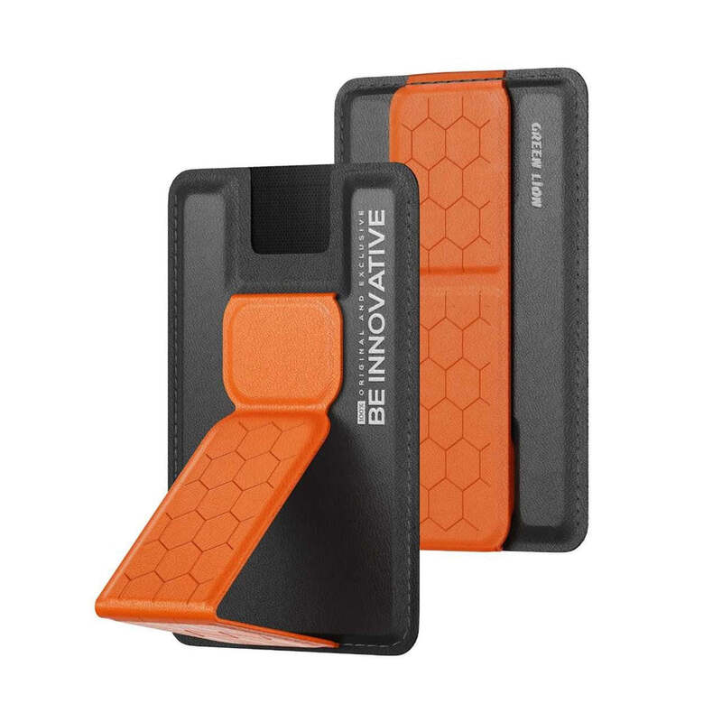 Green Lion Innovative Magsafe Wallet Stand - Black/Orange