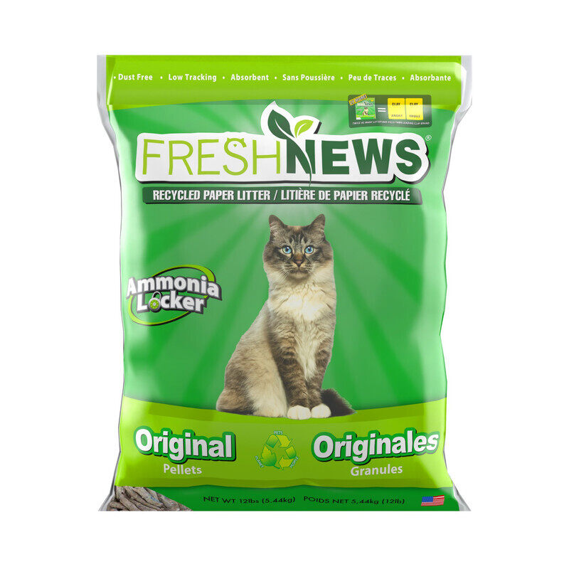 

Fresh News Recycled Paper, Original Pellet Litter, 12 Pound