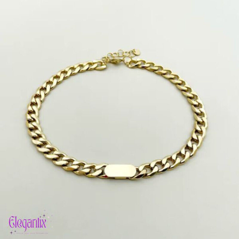 

Elegantix Thick Chain Unisex Necklace for Women, Gold