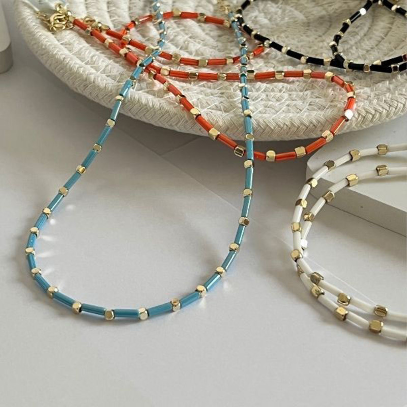 Elegantix Handmade Necklace for Women with Beads, Blue