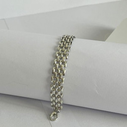 Elegantix Flat Chain Unisex Bracelet, Silver