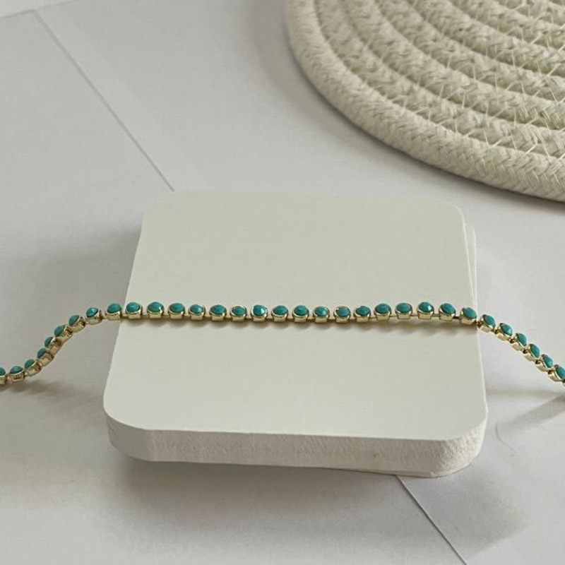Elegantix Modern Design Dots Bracelet for Women, Turquoise