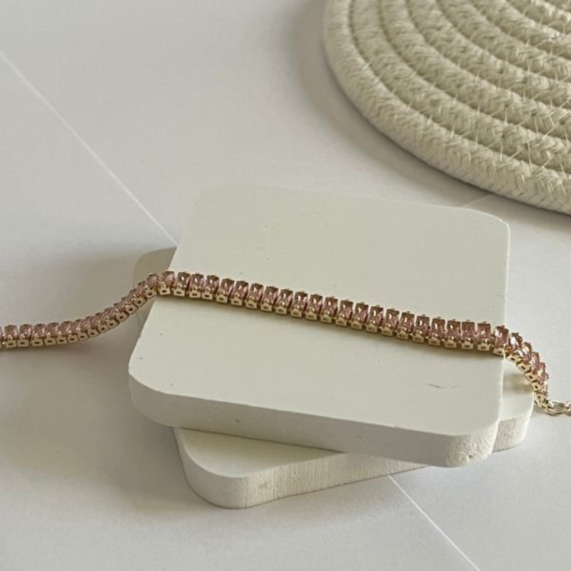 Elegantix Bracelet for Women with Cubic Zircon, Pink