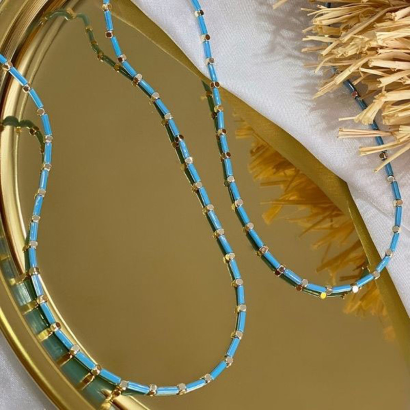 Elegantix Handmade Necklace for Women with Beads, Blue