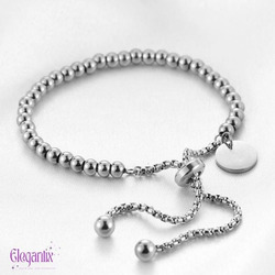 Elegantix Adjustable Balls Bracelet for Women, Silver