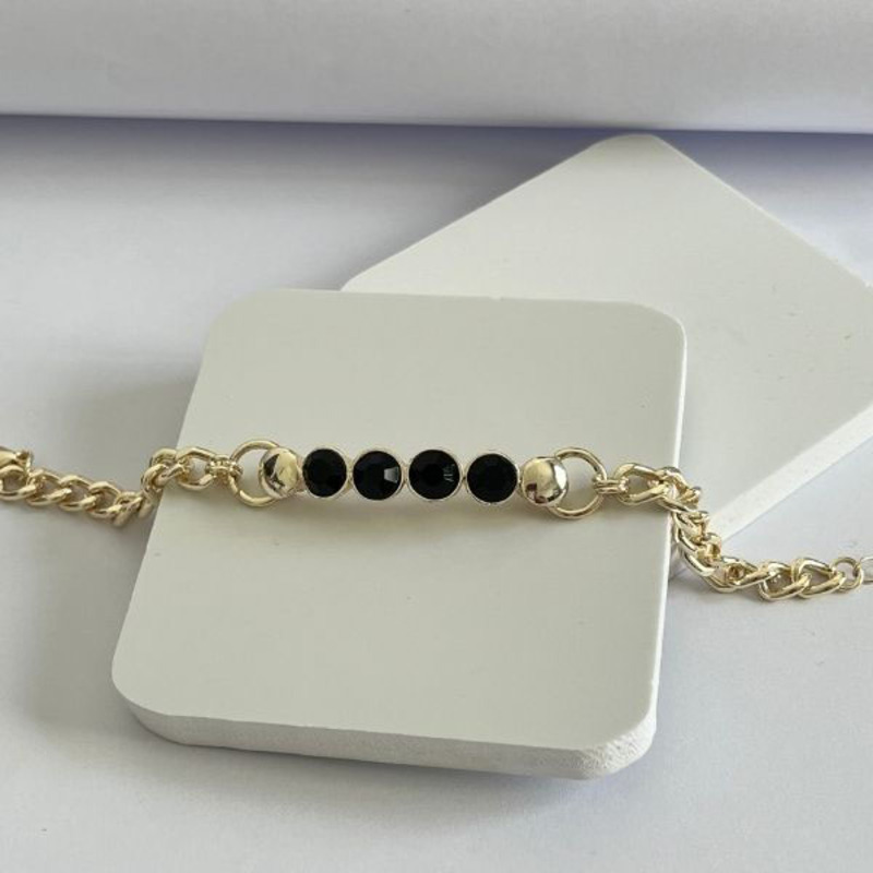 Elegantix Series Chain Bracelet for Women with Zircon Stones, White