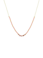 Elegantix Slim Necklace for Women with Natural Stone, Pink