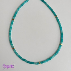 Elegantix Beaded Necklace for Women with Natural Stone, Amazonite