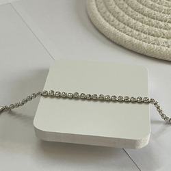 Elegantix Modern Design Dots Bracelet for Women, White/Zircon