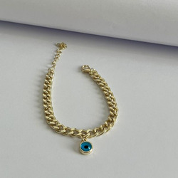 Elegantix Bird Butterfly and Eye Charm Chain Bracelet for Women with Zircon, Gold
