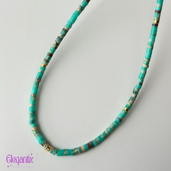 Elegantix Beaded Necklace for Women with Natural Stone, Amazon Stone