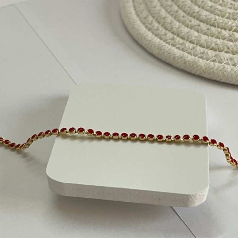 Elegantix Modern Design Dots Bracelet for Women, Red