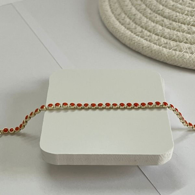 Elegantix Modern Design Dots Bracelet for Women, Orange
