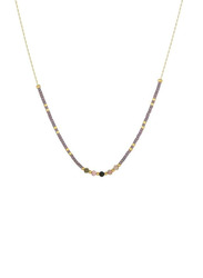 Elegantix Slim Necklace for Women with Natural Stone, Purple