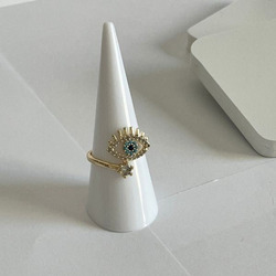 Elegantix Evil Eye Cuff Ring for Women, Gold