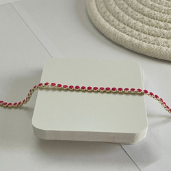 Elegantix Modern Design Dots Bracelet for Women, Fuchsia