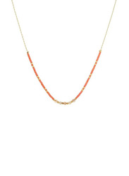 Elegantix Slim Necklace for Women with Natural Stone, Orange